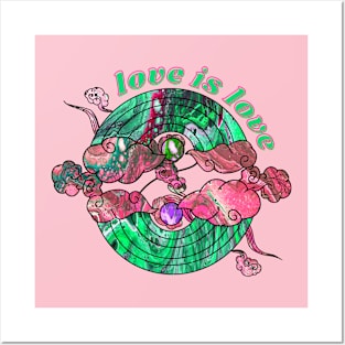 Love is Love Rainbows - Pink Limeade Swirl Posters and Art